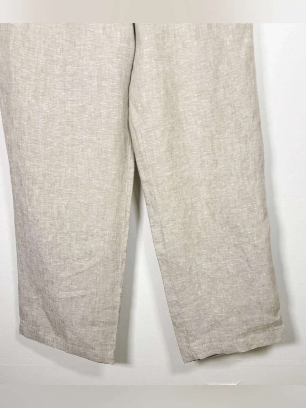 QUINCE Women’s 100% European Linen Pleated Wide Leg Trouser In Flax Sz 8